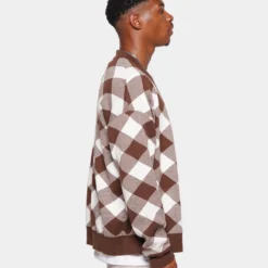 XXIII Noah Gingham Cardigan Brown/White -Nuvora Fit Sales 02040142 YX325 mens 0050