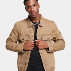 XXIII Gabriel Washed Denim Jacket Washed Brown -Nuvora Fit Sales 02040144 YW077 mens 0030