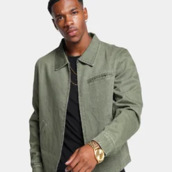 XXIII Oliver Washed Denim Jacket Olive