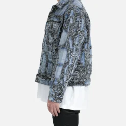 MNML Boro Paisley Trucker Jacket Blue/Black -Nuvora Fit Sales 02040215 YX014 mens 0030 c8f2456d 331c 4205 b857 011cbe3bf291