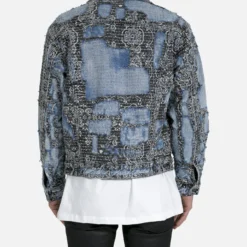 MNML Boro Paisley Trucker Jacket Blue/Black -Nuvora Fit Sales 02040215 YX014 mens 0040 62acfcee b0a5 4ab9 9711 941a6729d5aa