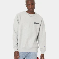 Nuvora Fit Sales 13 Champion Reverse Weave Collegiate Heritage Padded Crewneck Oxford Heather