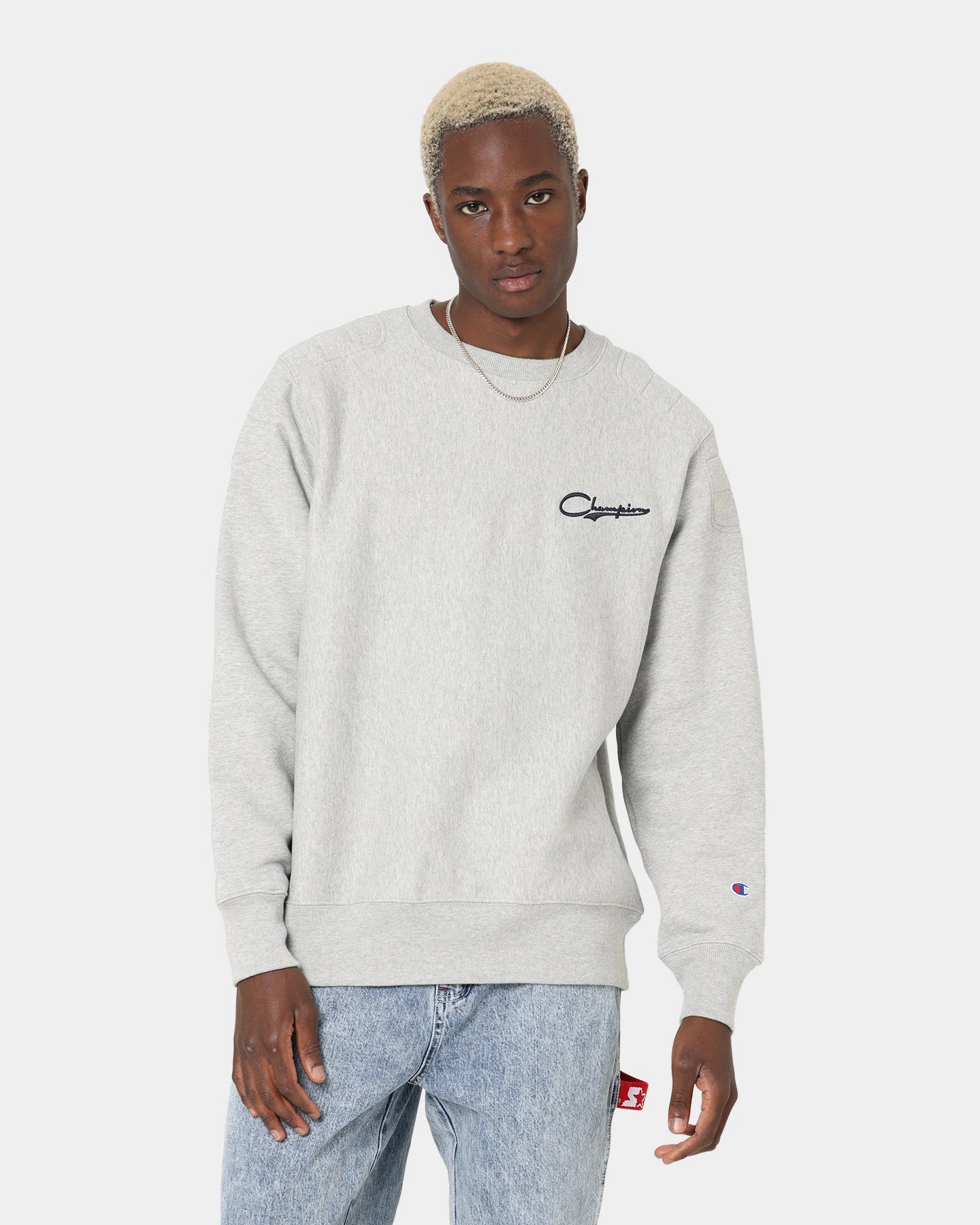 Champion Reverse Weave Collegiate Heritage Padded Crewneck Oxford Heather 3 Champion Reverse Weave Collegiate Heritage Padded Crewneck Oxford Heather