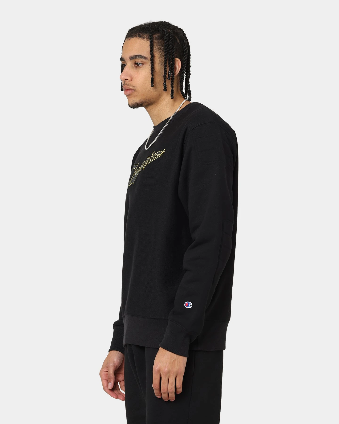 Champion Reverse Weave Collegiate Padded Crewneck Black/Gold 8 Champion Reverse Weave Collegiate Padded Crewneck Black/Gold - Image 6