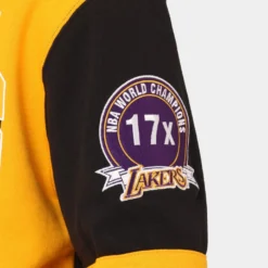 Mitchell & Ness Los Angeles Lakers All Over Print Crewneck 2.0 Light Gold -Nuvora Fit Sales 02040332 YL589 mens 00100