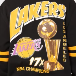 Mitchell & Ness Los Angeles Lakers All Over Print Crewneck 2.0 Light Gold -Nuvora Fit Sales 02040332 YL589 mens 0050