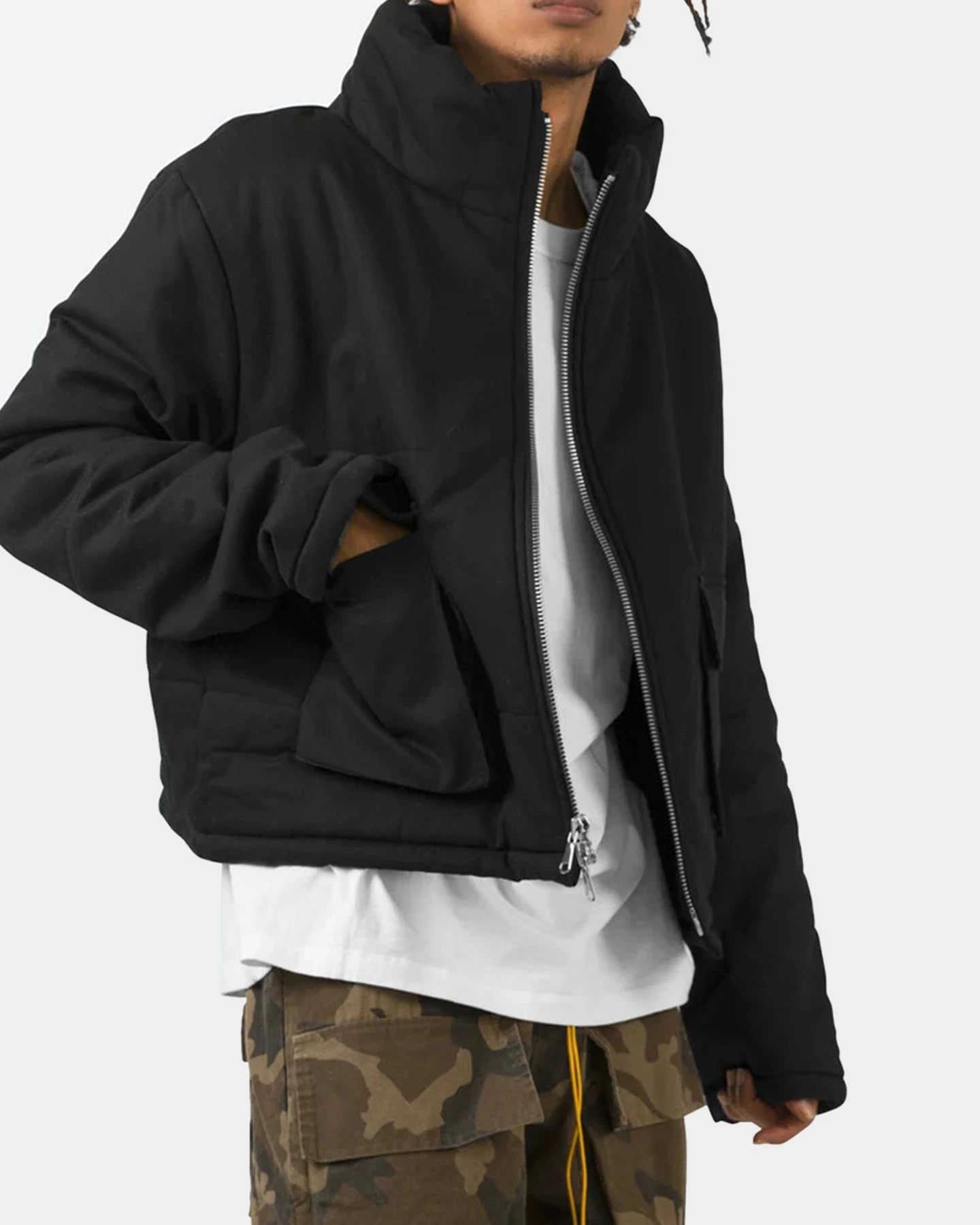 MNML Cropped Puffer Jacket Vintage Black 8 MNML Cropped Puffer Jacket Vintage Black - Image 7