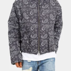 MNML Paisley Cropped Puffer Jacket Black -Nuvora Fit Sales 02040854 YB001 mens 0010