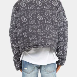 MNML Paisley Cropped Puffer Jacket Black -Nuvora Fit Sales 02040854 YB001 mens 0050
