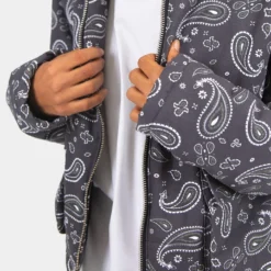 MNML Paisley Cropped Puffer Jacket Black -Nuvora Fit Sales 02040854 YB001 mens 0060