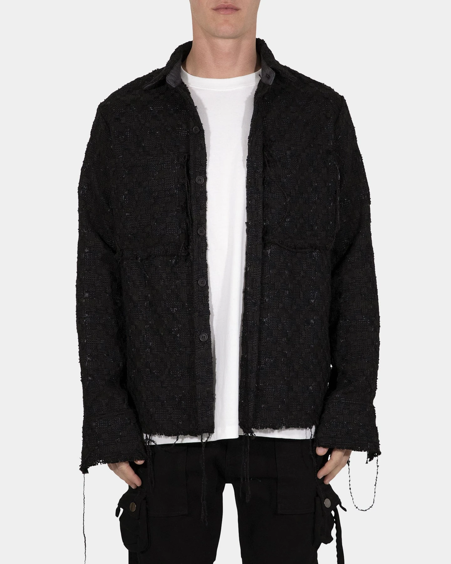 MNML Raw Edge Flannel Black 3 MNML Raw Edge Flannel Black
