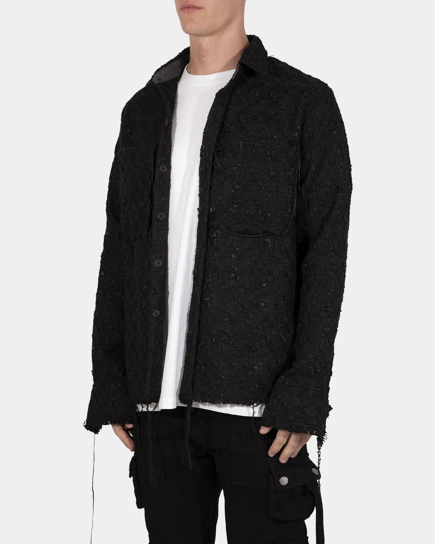 MNML Raw Edge Flannel Black 4 MNML Raw Edge Flannel Black - Image 2