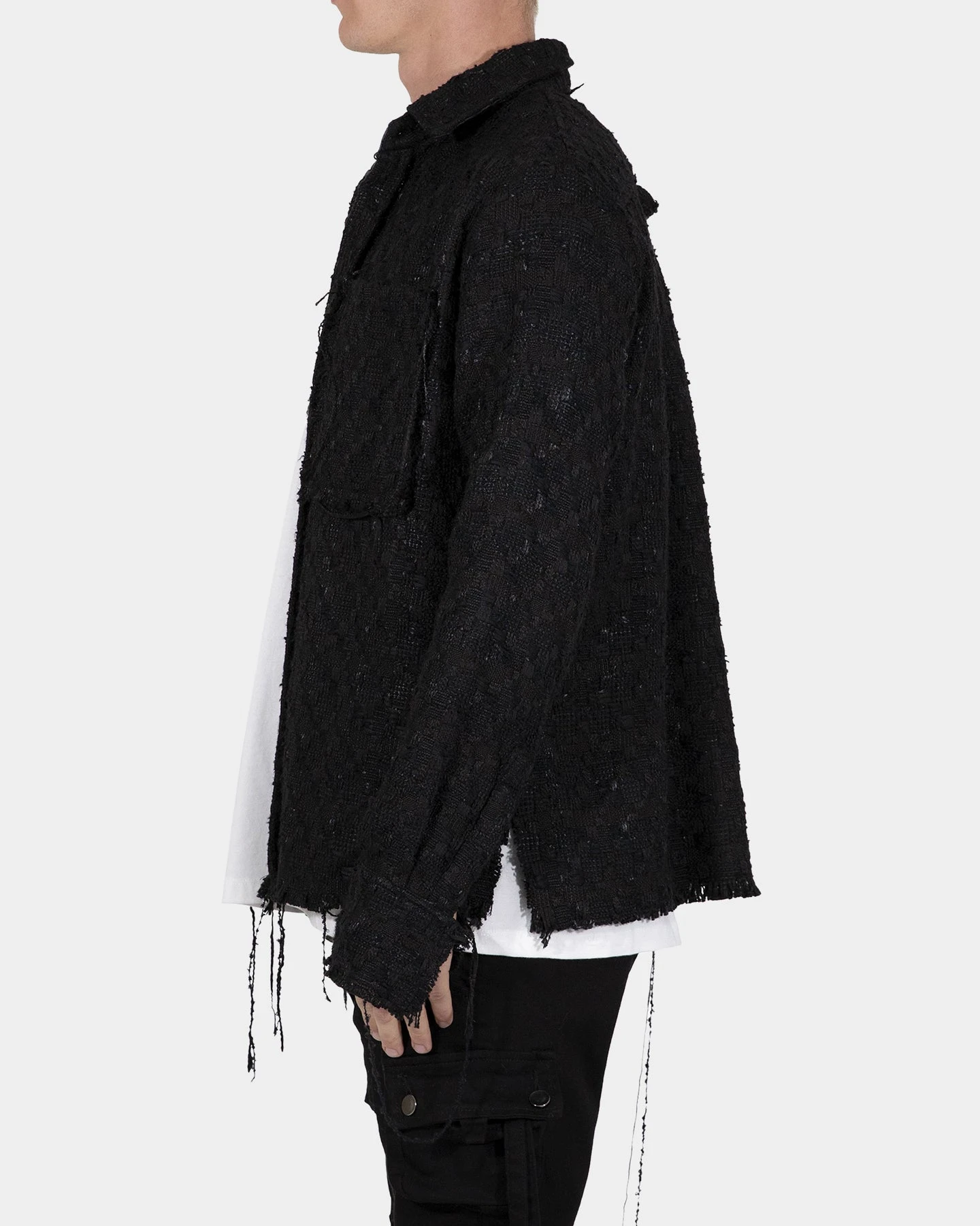 MNML Raw Edge Flannel Black 5 MNML Raw Edge Flannel Black - Image 3