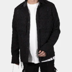 MNML Raw Edge Flannel Black 14 MNML Raw Edge Flannel Black -Nuvora Fit Sales 02040855 YB001 mens 0050