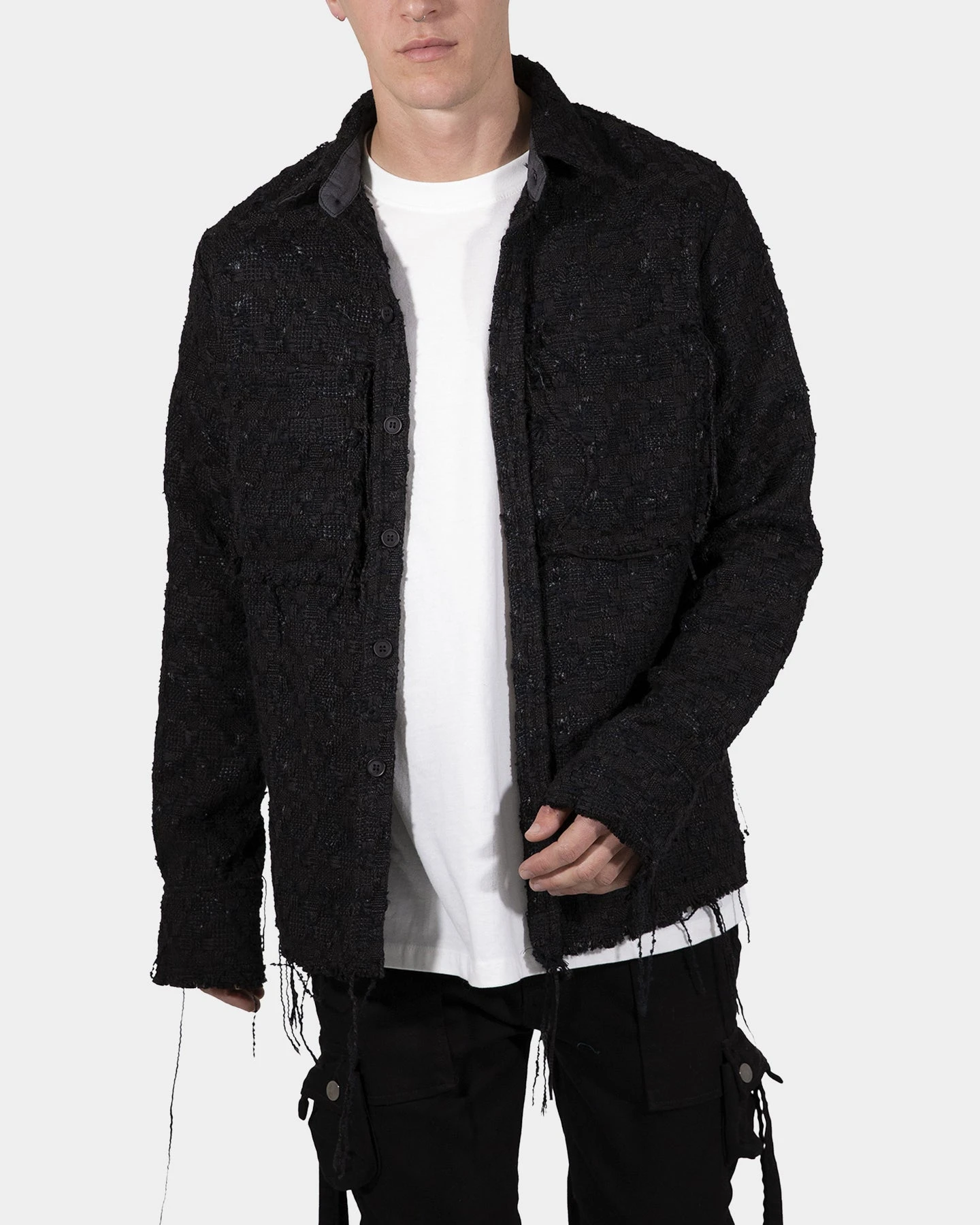 MNML Raw Edge Flannel Black 7 MNML Raw Edge Flannel Black - Image 5