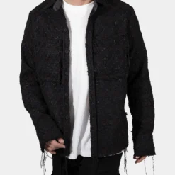 MNML Raw Edge Flannel Black 15 MNML Raw Edge Flannel Black -Nuvora Fit Sales 02040855 YB001 mens 0060