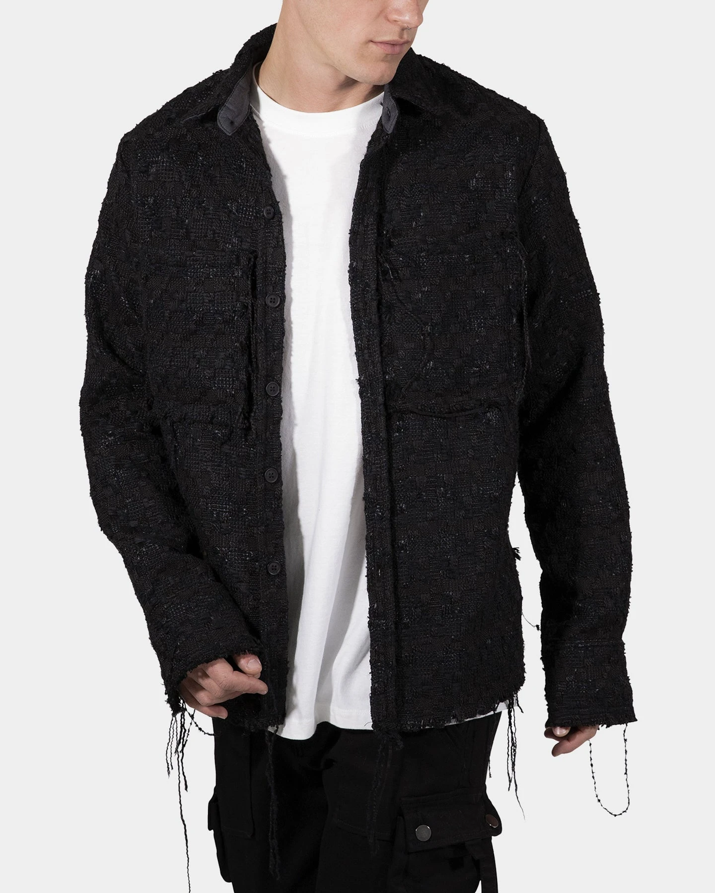 MNML Raw Edge Flannel Black 8 MNML Raw Edge Flannel Black - Image 6