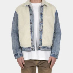 MNML Sherpa Body Trucker Jacket Blue/White -Nuvora Fit Sales 02040856 YX095 mens 0020