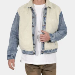 MNML Sherpa Body Trucker Jacket Blue/White -Nuvora Fit Sales 02040856 YX095 mens 0060