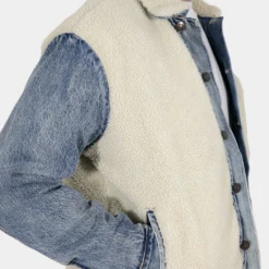 MNML Sherpa Body Trucker Jacket Blue/White -Nuvora Fit Sales 02040856 YX095 mens 0080