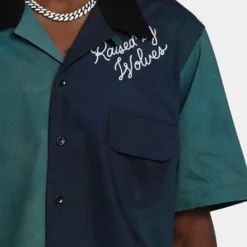 Raised By Wolves Painted Bowling Shirt Olive -Nuvora Fit Sales 02041032 YO100 mens 0030