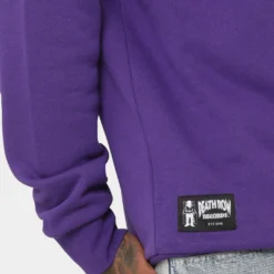 Deathrow Records Half Half Crewneck Purple/Yellow 15 Deathrow Records Half Half Crewneck Purple/Yellow -Nuvora Fit Sales 02041139 YP243 mens 0070