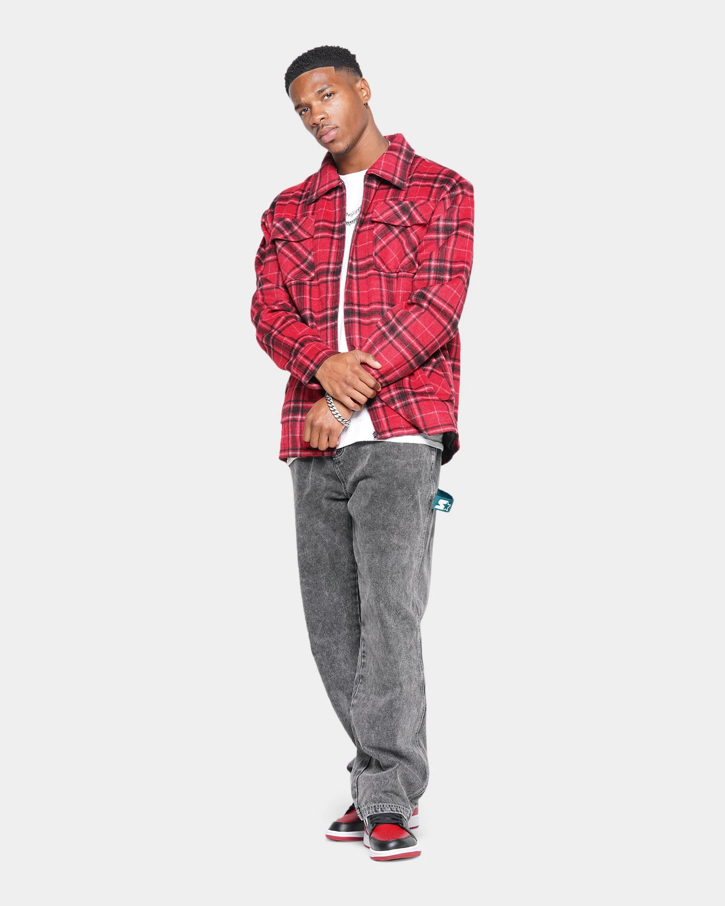 XXIII Charlie Flannel Jacket Red/Black 4 XXIII Charlie Flannel Jacket Red/Black - Image 2