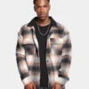 XXIII Sherpa Flannel Jacket Tan/Black -Nuvora Fit Sales 02041442 YT002 mens 0010