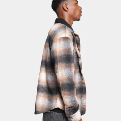 XXIII Sherpa Flannel Jacket Tan/Black -Nuvora Fit Sales 02041442 YT002 mens 0050