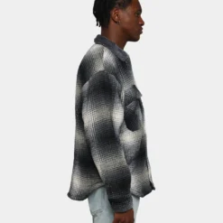 MNML Sherpa Lined Flannel Shirt Grey -Nuvora Fit Sales 02041621 YQ001 mens 0050
