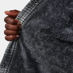 MNML Sherpa Lined Flannel Shirt Grey -Nuvora Fit Sales 02041621 YQ001 mens 0070