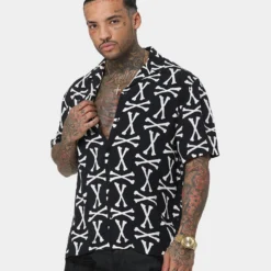 Saint Morta Boneyard Short Sleeve Shirt Black/White