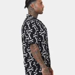 Saint Morta Boneyard Short Sleeve Shirt Black/White -Nuvora Fit Sales 02041868 YB012 mens 050