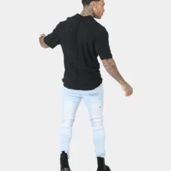 Saint Morta Knitted Button Up T-Shirt Black -Nuvora Fit Sales 02041881 YB001 mens 0070