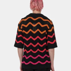 Loiter Breeze Knit Button-Up Shirt Black -Nuvora Fit Sales 02041884 YB001 mens 0040