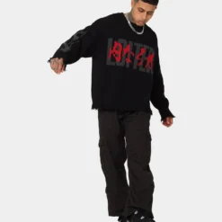 Loiter Honour Knit Sweater Black -Nuvora Fit Sales 02041900 YB001 mens 0080