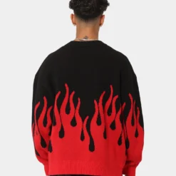 Loiter Inferno Knit Sweater Black/Red -Nuvora Fit Sales 02041912 YB004 mens 0040