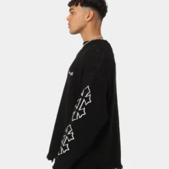 404 Destroyer Knit Sweater Black -Nuvora Fit Sales 02041917 YB001 mens 0060