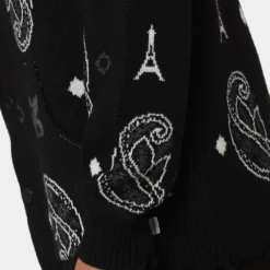 Carre Bandana Distressed Cardigan Black -Nuvora Fit Sales 02042037 YB001 mens 0080