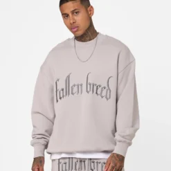 Fallen Breed Logo Crewneck Light Grey