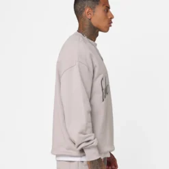 Fallen Breed Logo Crewneck Light Grey -Nuvora Fit Sales 02042092 YL210 mens 0050