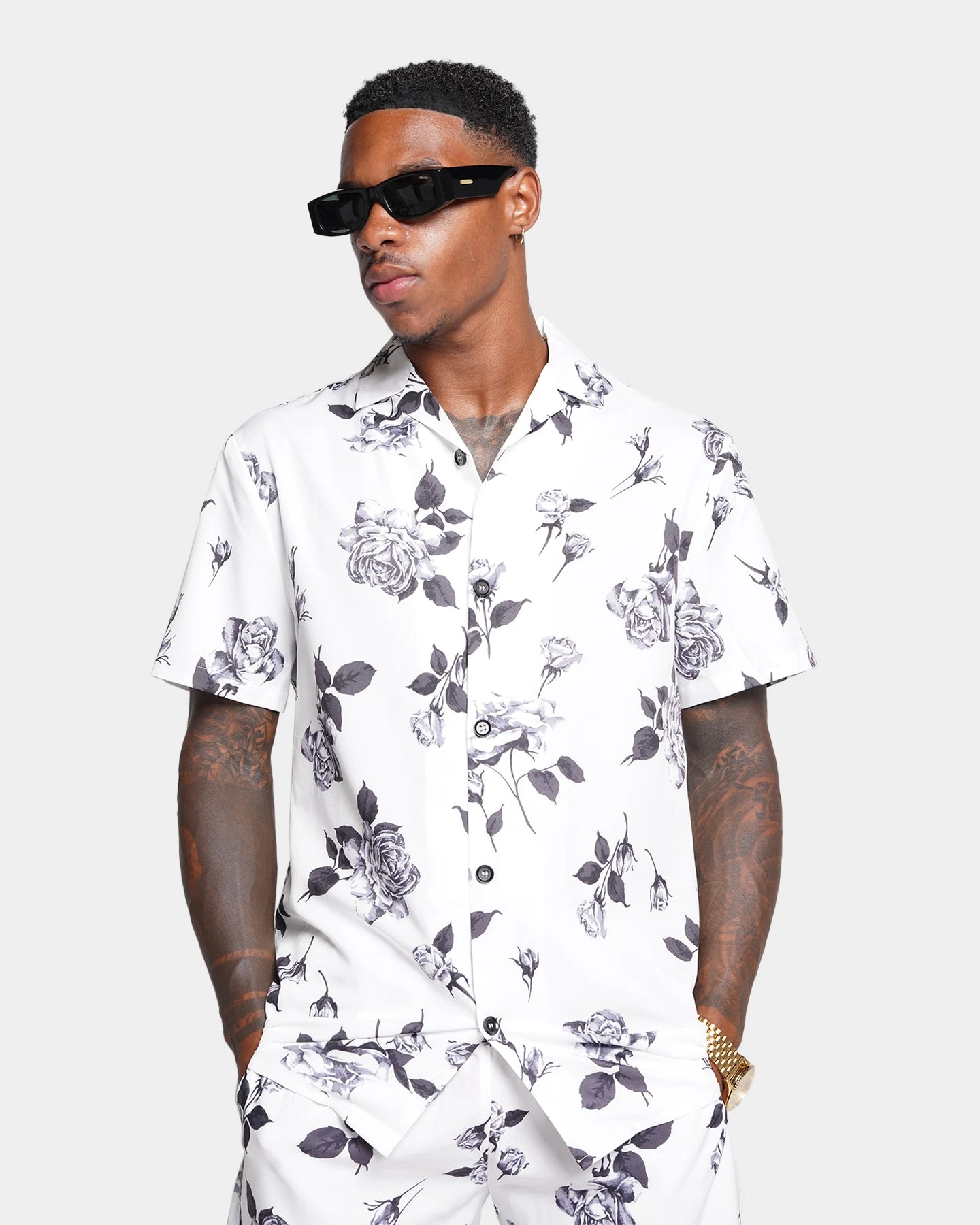XXIII Milo Floral Button Up Shirt White 5 XXIII Milo Floral Button Up Shirt White - Image 3
