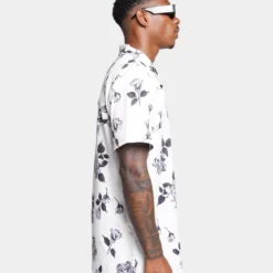XXIII Milo Floral Button Up Shirt White 12 XXIII Milo Floral Button Up Shirt White -Nuvora Fit Sales 02042260 YW100 mens 0050