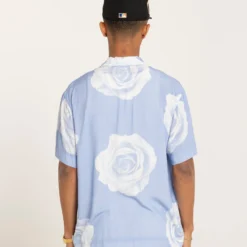 Carre Rose Bunch Button Up Shirt Light Blue -Nuvora Fit Sales 02042349 YL200 mens 0004 scaled
