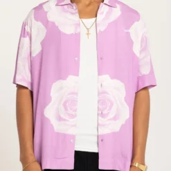 Carré Rose Bunch Button Up Shirt Pastel Purple -Nuvora Fit Sales 02042349 YP829 mens 0003 scaled