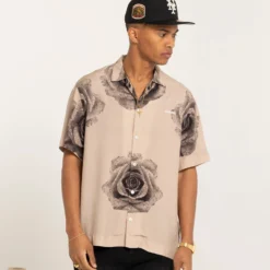 Carré Rose Bunch Button Up Shirt Stone