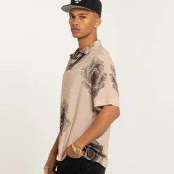 Carré Rose Bunch Button Up Shirt Stone -Nuvora Fit Sales 02042349 YS400 mens 0006 scaled