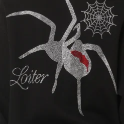 Loiter Spider Rhinestone Crewneck Black -Nuvora Fit Sales 02042438 YB001 mens 0050