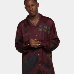 International Collective Casino Essentials Button Down Shirt Burgundy