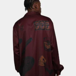 International Collective Casino Essentials Button Down Shirt Burgundy -Nuvora Fit Sales 02042525 YX500 mens 0040